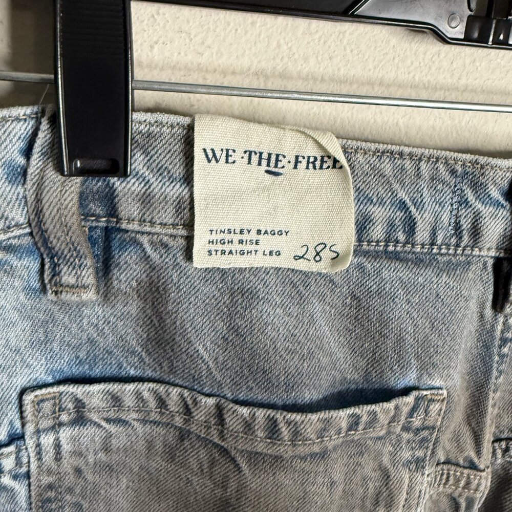 Free people NWT Women's 28 Blue Denim Tinsley Baggy High Rise Jeans Casual - Picture 4 of 5